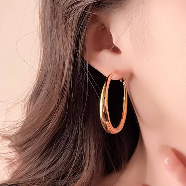 Gaya-Polished Alloy Hoop Earring