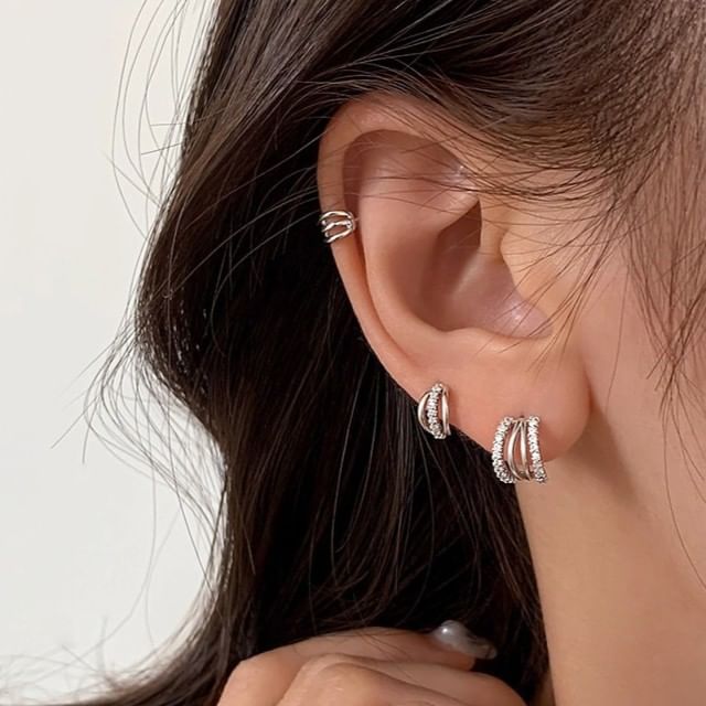 Gaya-Rhinestone Hoop Earring