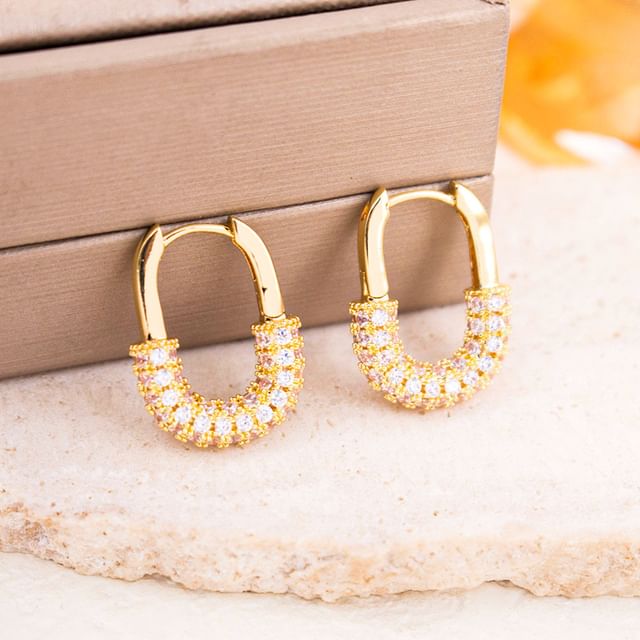 Gaya-Rhinestone Hoop Earring