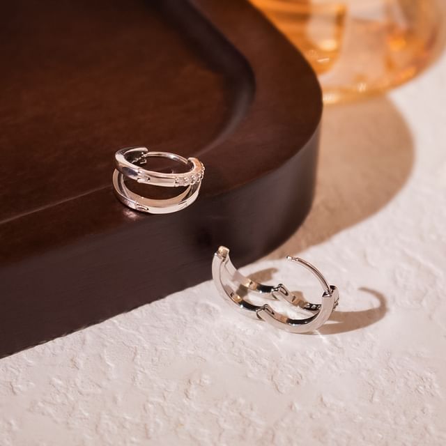 Gaya-Rhinestone Hoop Earring