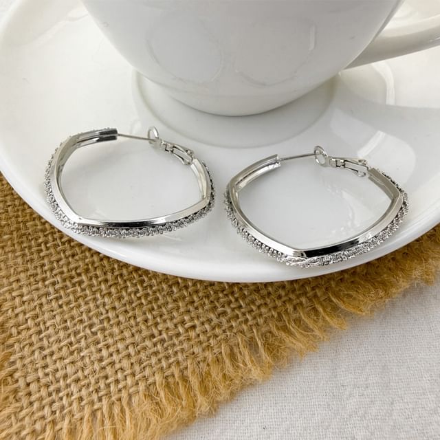 Gaya-Rhinestone Hoop Earring