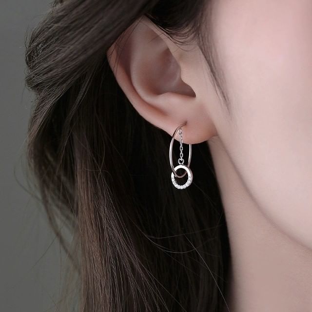 Gaya-Rhinestone Open Hoop Earring