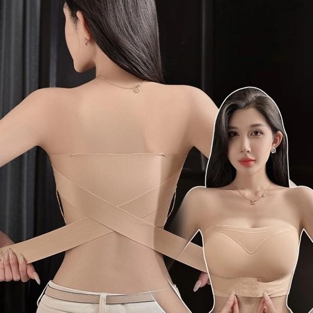 Gecko-Plain Front Closure Bandeau Bra
