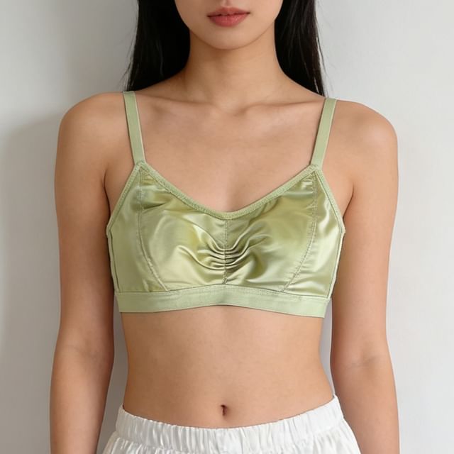 Gecko-Plain Ruched Wireless Bra