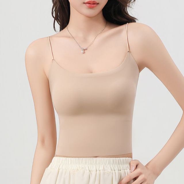 Gecko-Plain Seamless Padded Camisole