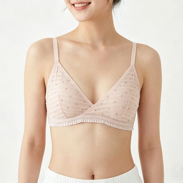 Gecko-Polka Dot Sheer Wireless Bra
