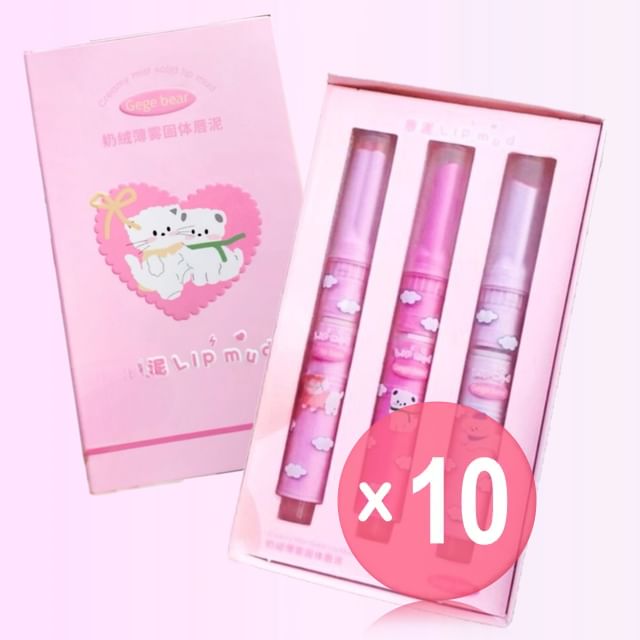 Gege Bear-BUY 3 GET 40 OFF - Creamy Mist Solid Lip Mud Set - A 10pcs Bundle Set