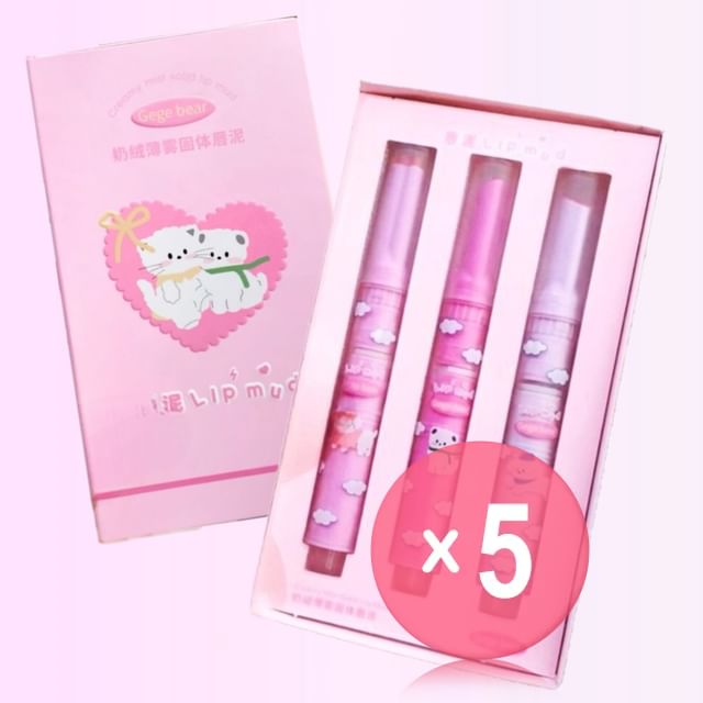 Gege Bear-BUY 3 GET 40 OFF - Creamy Mist Solid Lip Mud Set - A 5pcs Bundle Set