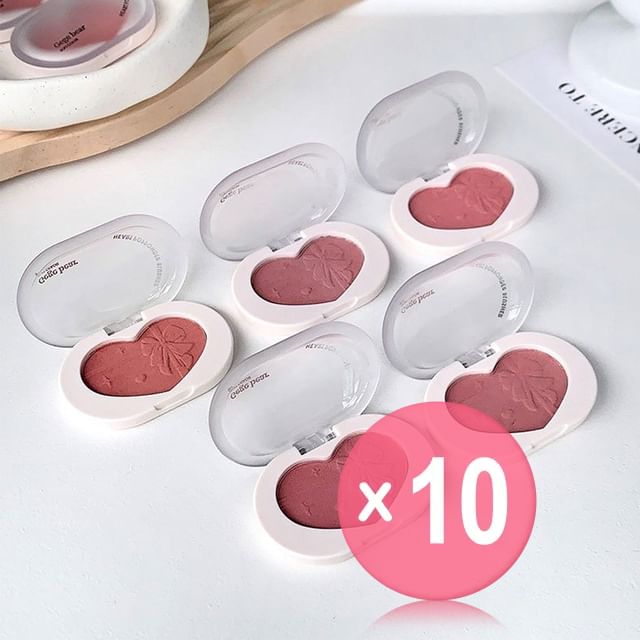 Gege Bear-BUY 3 GET 40 OFF - Soft Color Heart Poр Powder Blusher - 5 Colors 10pcs Bundle Set