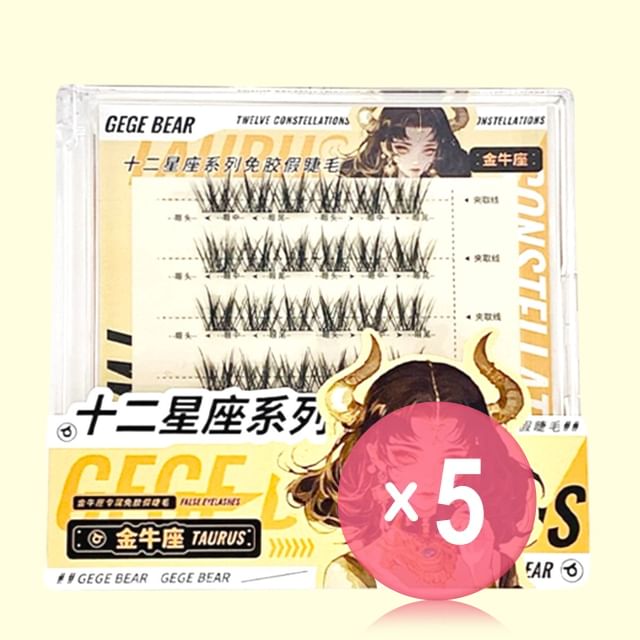 Gege Bear-BUY 3 GET 40 OFF - Twelve Constellations Glue Free False Eyelashes - Taurus 5pcs Bundle Set