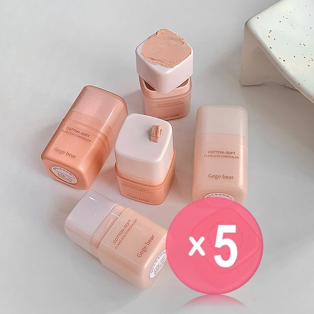 Gege Bear-Cotton-Soft Flawless Concealer - 3 Shades 5pcs Bundle Set
