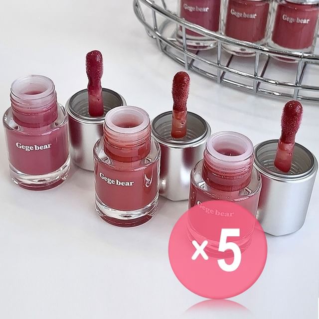 Gege Bear-Durun Crystal Translucent Lip Gloss - 7 Colors 5pcs Bundle Set
