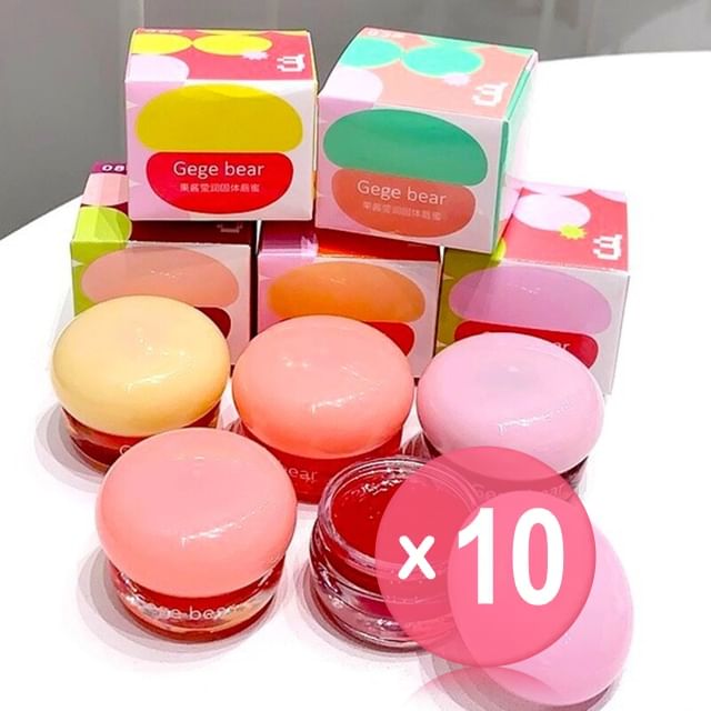 Gege Bear-Jelly-flavored Hydrating Solid Lip Balm - 8 Colors 10pcs Bundle Set