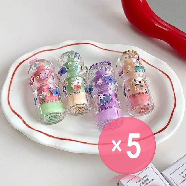 Gege Bear-Moisturizing Lip Balm - 4 Colors 5pcs Bundle Set