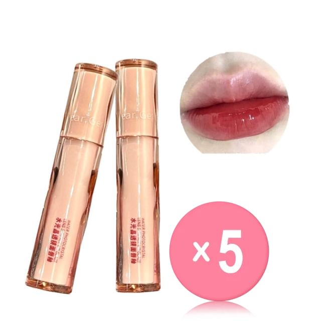 Gege Bear-Water Gloss Lip Glaze - Gloss à lèvres miroir - teintes n4 à 6 - lot de 5