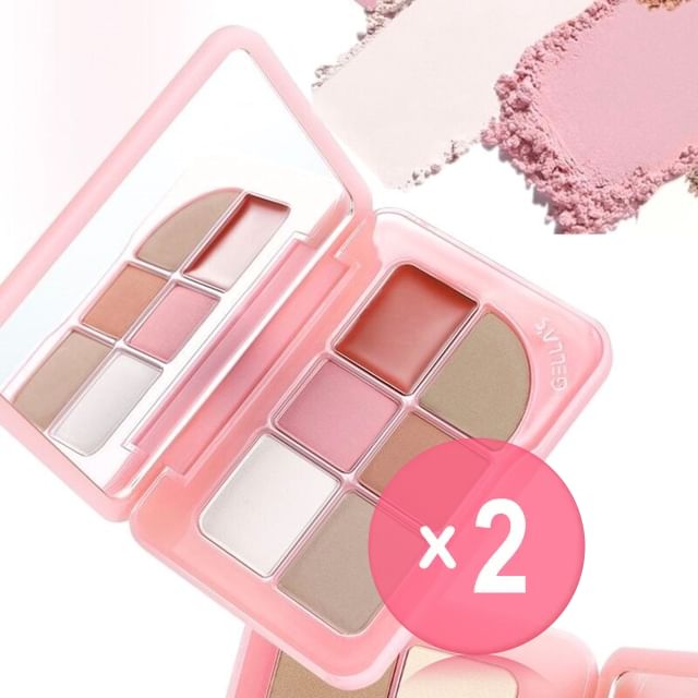 GELLA-S-6 Colors Multi Function Palette - H01 Sakura 2pcs Bundle Set