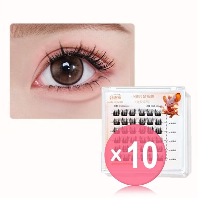 GELLA-S-Thin Glue-free False Eyelashes - Hamster 10pcs Bundle Set
