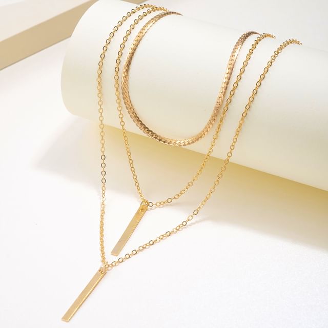 Gemsha-Bar Layered Necklace