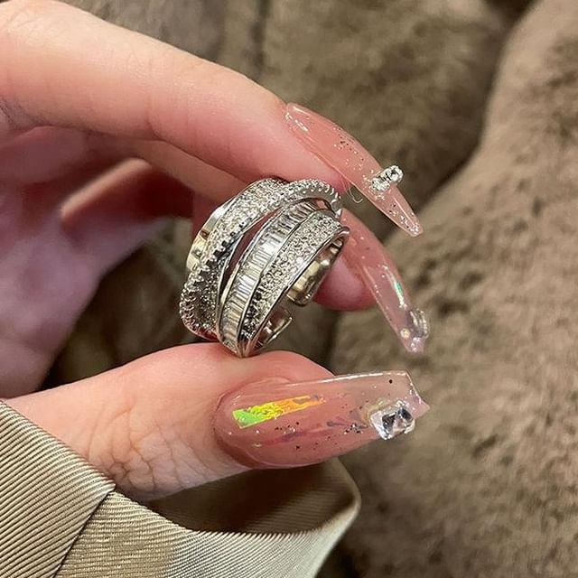 Gemsha-CZ Layered Open Ring