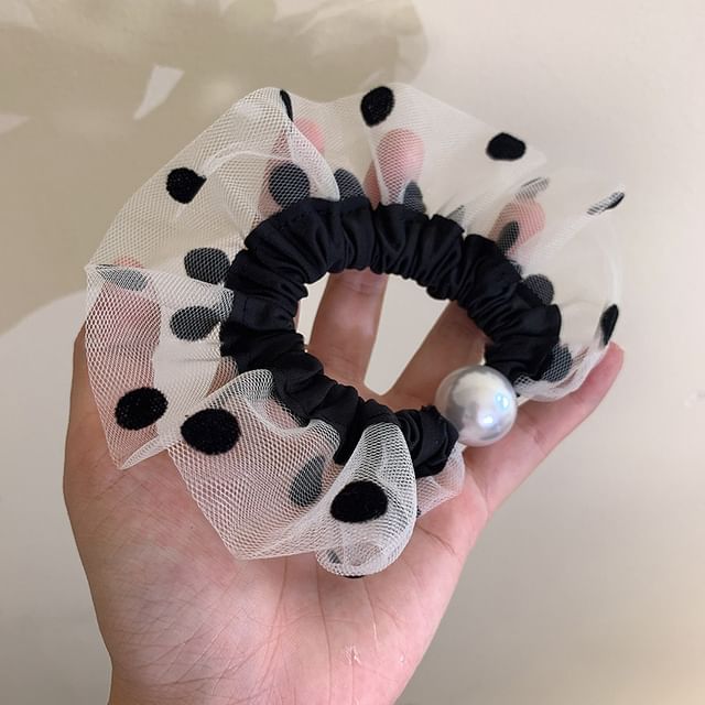 Gemsha-Dotted Sheer Scrunchie