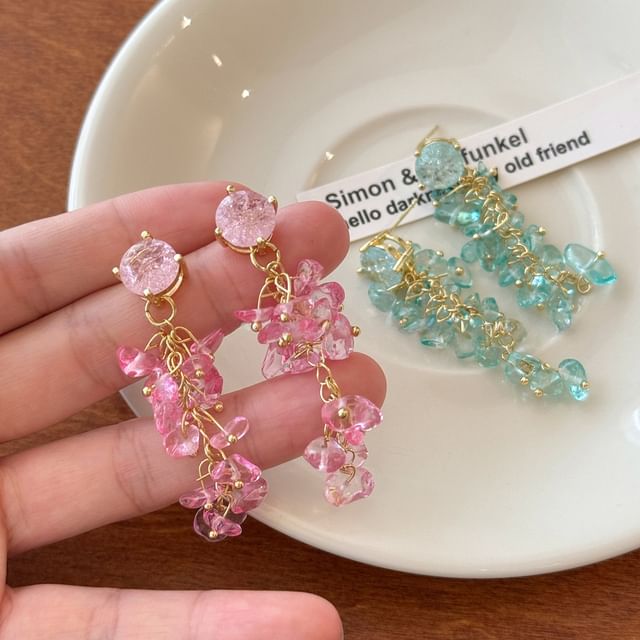 Gemsha-Faux Crystal Alloy Dangle Earring