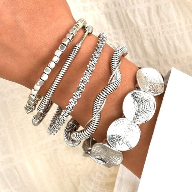 Gemsha-Metal Bracelet Bangle Set