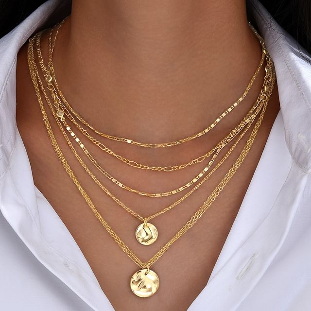 Gemsha-Metal Chain Necklace Set