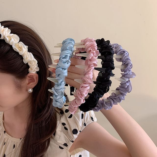 Gemsha-Plain Ruffle Trim Headband