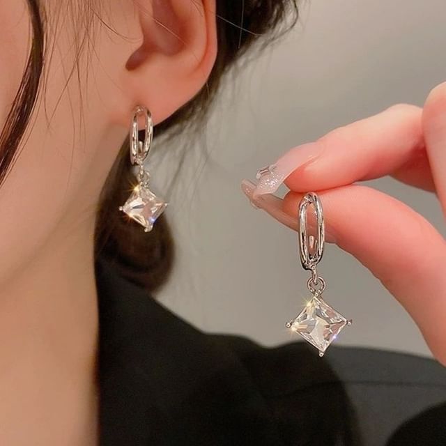 Gemsha-Rhinestone Alloy Drop Earring