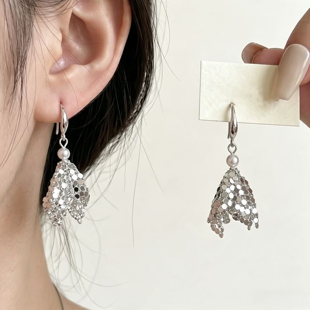 Gemsha-Sequin Faux Pearl Drop Earring