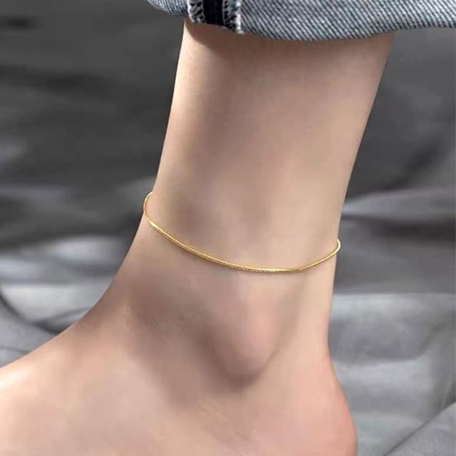 Gemsha-Stainless Steel Snakebone Anklet