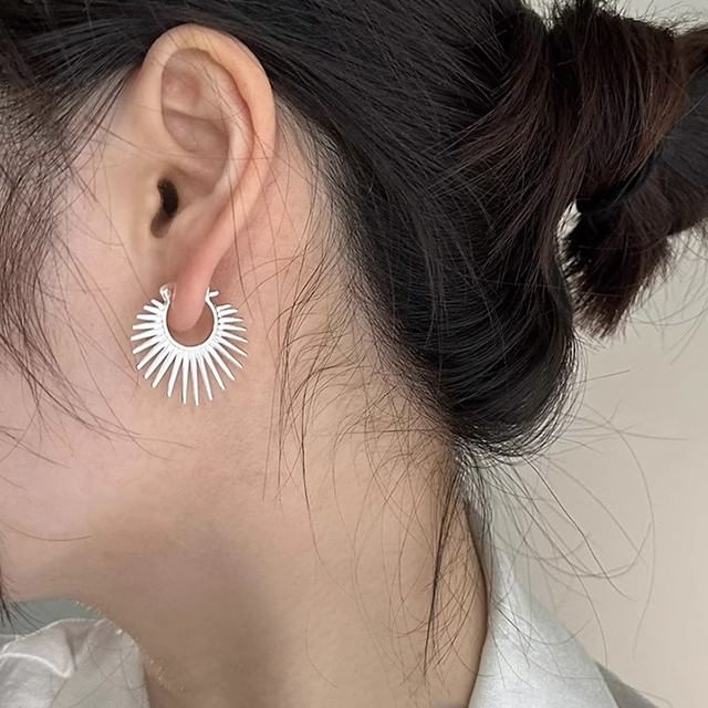 Gemsha-Sunburst Shaped Hoop Earring