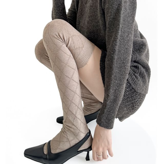 Gentiana-Argyle Over the Knee Socks