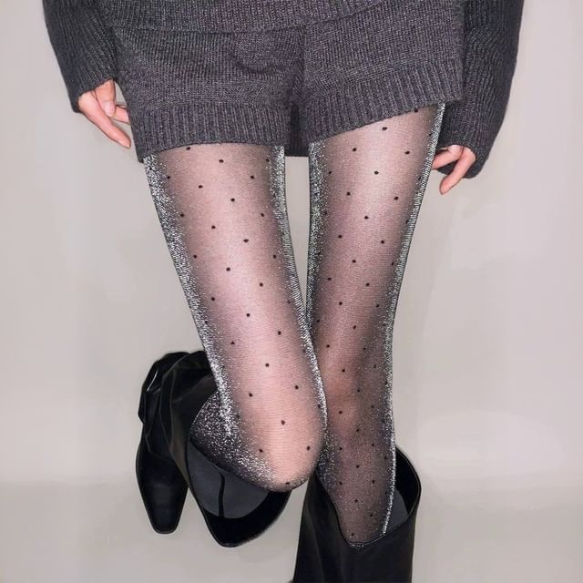 Gentiana-Dotted Shimmer Tights