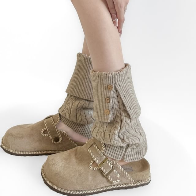Gentiana-Plain Cable Knit Leg Warmers