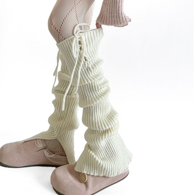 Gentiana-Plain Knit Leg Warmers