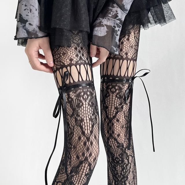 Gentiana-Plain Lace Tights