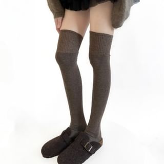 Gentiana-Plain Over-the-Knee Knit Socks