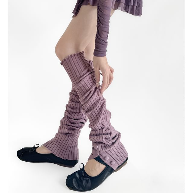 Gentiana-Plain Ribbed Leg Warmers