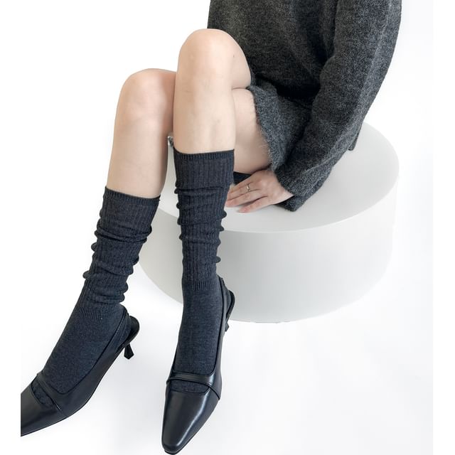 Gentiana-Plain Tall Socks