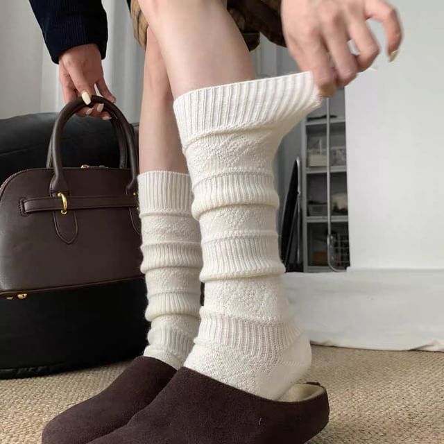 Gentiana-Plain Tall Socks