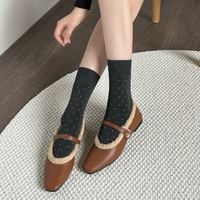 Gentiana-Polka Dot Crew Socks
