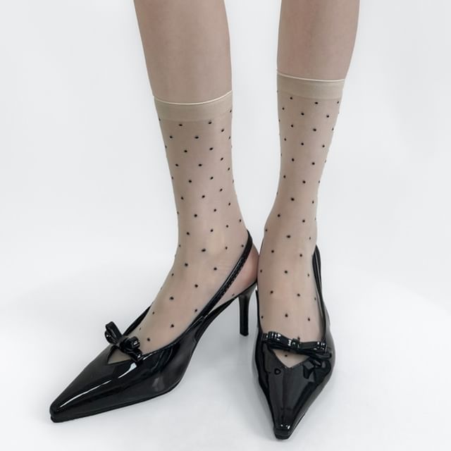 Gentiana-Polka Dot Sheer Socks