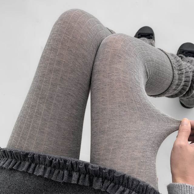 Gentiana-Ribbed Knit Tights