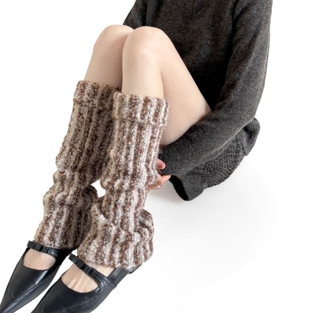Gentiana-Striped Knitted Leg Warmers