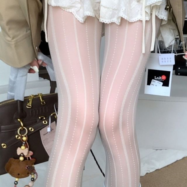 Gentiana-Striped Sheer Tights
