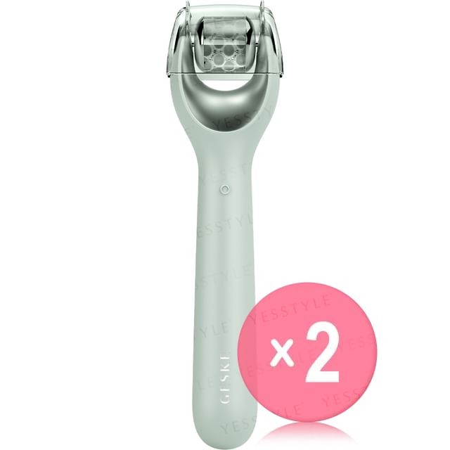 GESKE-9 In 1 MicroNeedle Green Face Roller 2pcs Bundle Set