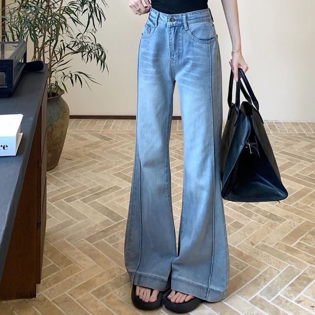 Gilmort-High Waist Washed Flared Jeans Various Designs