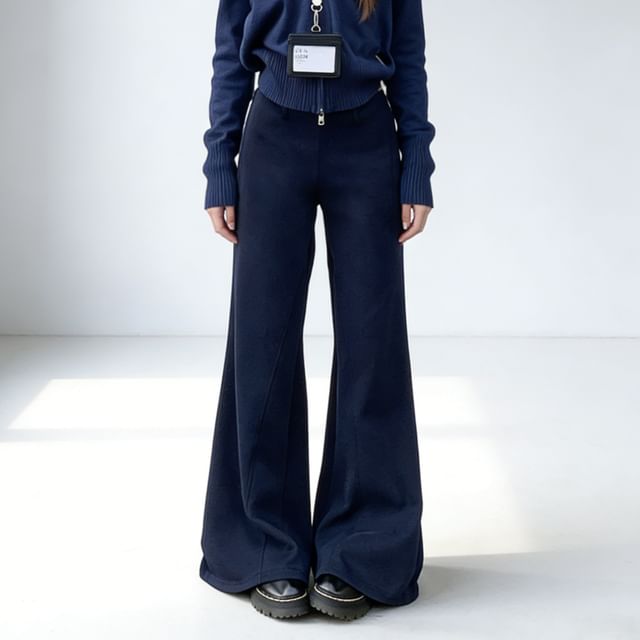 Gilmort-Mid Rise Plain Flared Sweatpants