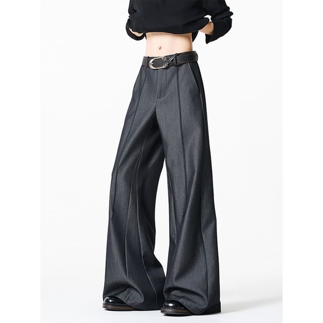 Giuliana-Mid Rise Plain Flared Dress Pants